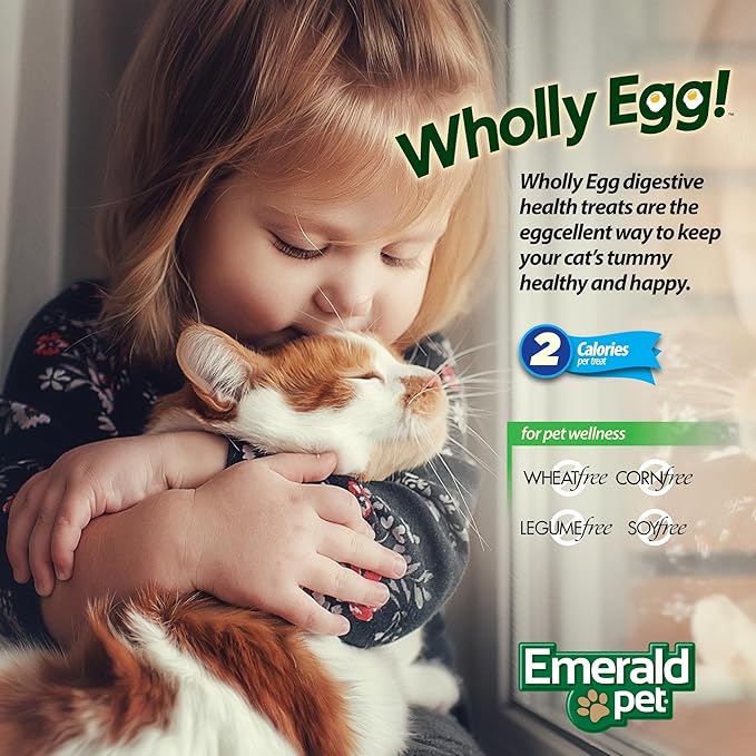 Emerald Pet Wholly Egg Digestive Health Cat Treats - Soft and Moist cat Treats for Healthy Digestion - Natural Prebiotics and Probiotics for cat Digestion - Chicken Treats, 2.5 oz-PawvioPets