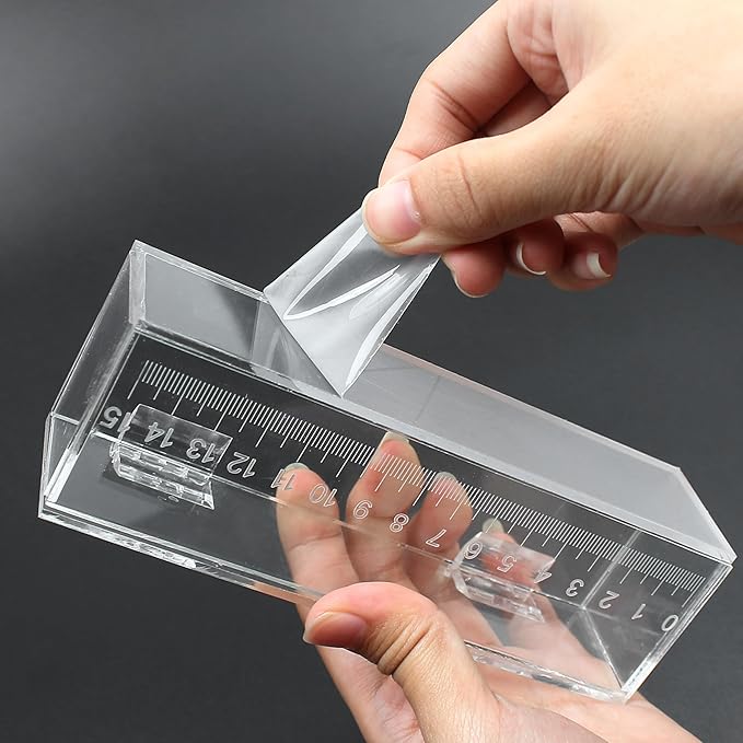 Fish Viewing Box Container with Lid and Scale, Acrylic Portable Fishing Mini Aquarium, Small Fish Breeder Hatching Boxes, Safe Tank Case for Breeding Egg Photo Isolation Outdoor Indoor-PawvioPets