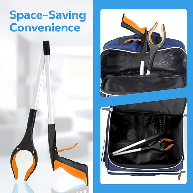 Grabber Reacher Tool - 32” Extra Long Foldable Gripper and Reaching Tool - Heavy Duty Pick Up Stick Grabbers for Seniors, Trash, Surgery Recovery Must Haves Gifts (Orange*2pc)-PawvioPets