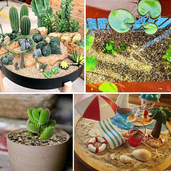 20lbs Aquarium Gravel, 1/8"(2-4mm) Natural River Rocks Succulent Cactus Pea Gravel for Plants, Fish Tank, Decorative Pebbles for Gardening, Flower Pots, Vase Fillers, Landscaping-PawvioPets