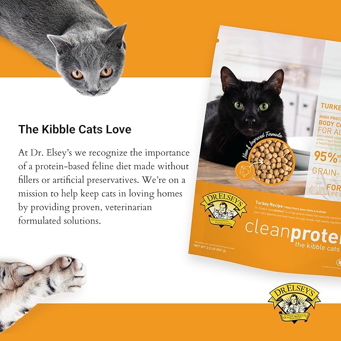 Dr. Elsey's cleanprotein Turkey Cat Kibble 2 lb. Bag-PawvioPets