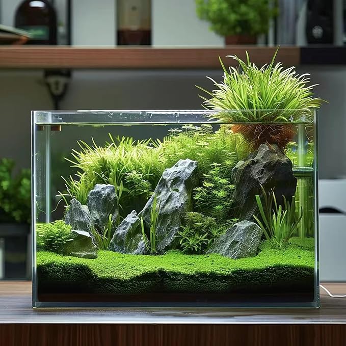 10 Gallon Glass Fish Tank, Easy to Maintain Small Aquarium for Betta/Goldfish/Snails/Shrimp and Aquatic Planting.-PawvioPets