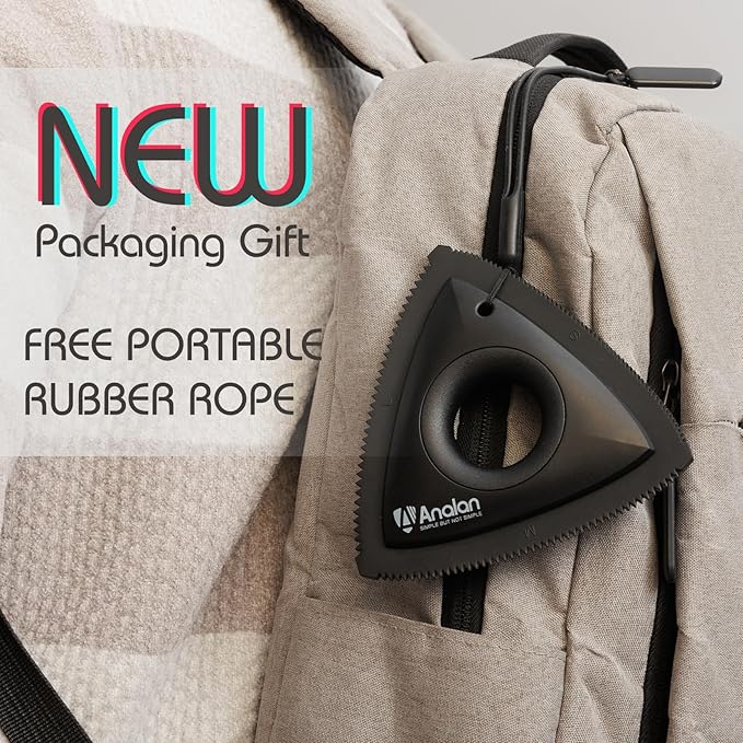 Analan Mini Pet Hair Remover for Car Detailing Supplies, Carpet Dog Hair Remover for Car Interior, Triangle Dog Hair Remover for Auto Detailing, Couch, Furniture, Lint, Carpet (Rose Pink)-PawvioPets