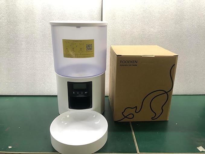 Automatic Cat Feeder Food Dispenser: 4L Timed Small Dog Dry Food Dispenser with 10s Voice - Distributeur Nourriture Chat Hund Programmable - Auto Pet Feeder with 1-6 Meals White-PawvioPets