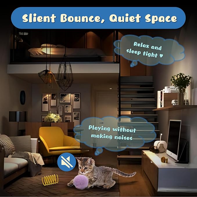 30 Pcs Premium Silent Cat Pom Pom Balls, Interactive Lightweight Assorted Colors Fuzzy Toy Balls (1.2 inches), with 4 Pcs Cat Spring Toy for Indoor Kitten Playing Exercising-PawvioPets