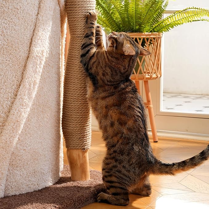 70" Heavy Duty Cat Tree for Large Cats with Toys, All-in-One Cat Tower with Cat Perch, Tall Cat Tower with Scratching Post, Brown Modern Cat House-PawvioPets