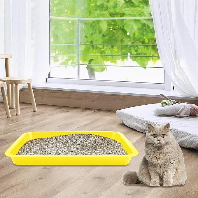 4 Pcs Open Small Kitten Litter Box, 15x12x1.4 Inch Low Entry Mini Open Cat Litter Box Rabbit Litter Pan Portable Shallow Litter Box Waterproof Travel Toilet for Bunny Guinea Pig Small Pet-PawvioPets