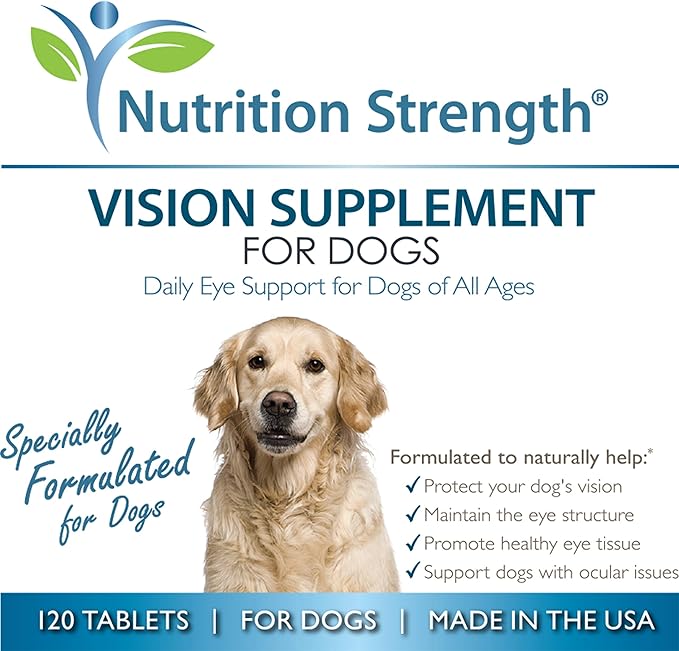 Eye Care for Dogs Daily Vision Supplement with Lutein, Zeaxanthin, Astaxanthin, CoQ10, Bilberry Antioxidants, Vitamin C, Vitamin E Support for Dog Eye Problems, 120 Chewable Tablets-PawvioPets