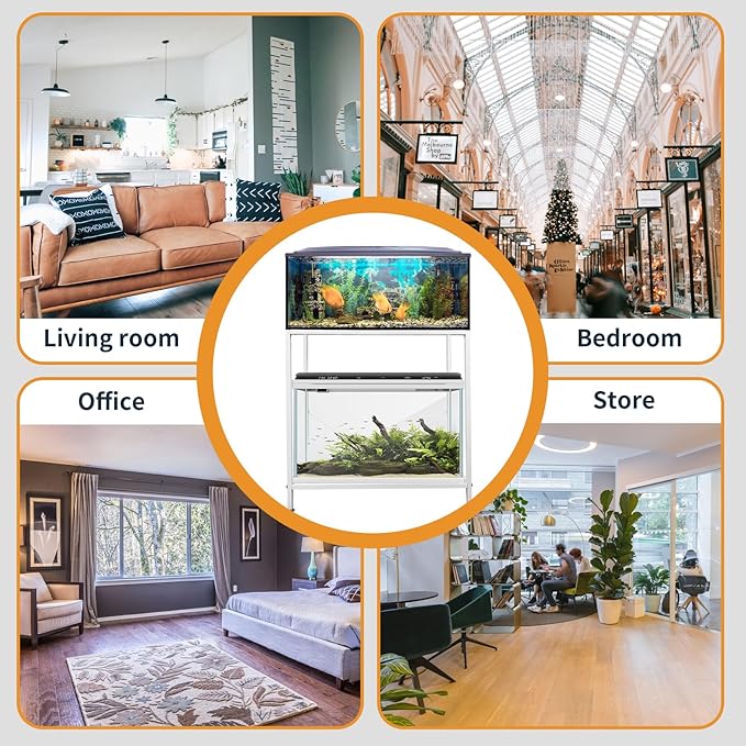 Fish Tank Stand: The Perfect 10 Gallon Metal Aquarium Stand Measuring 22.8" W x 10.6" D x 31.3" H to Fit Your Aquatic Display Needs. (10 Gallon-White)-PawvioPets