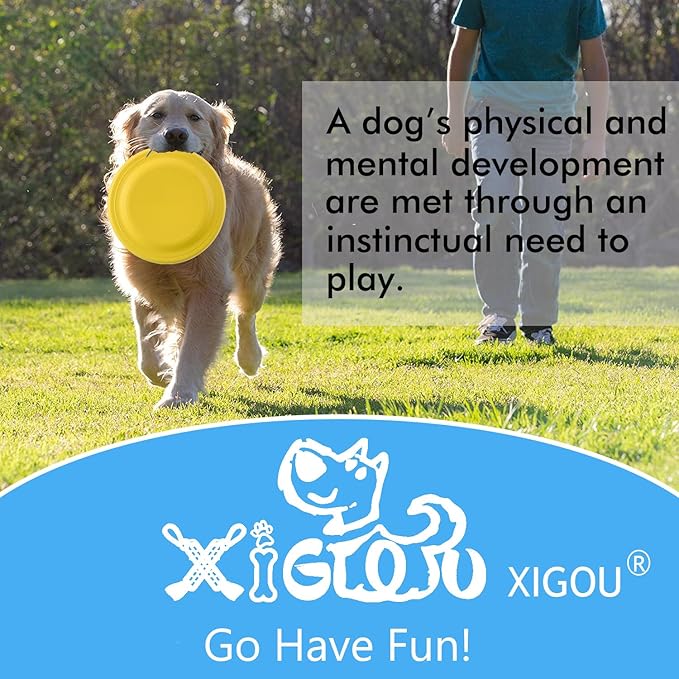 Dog Flying Disc - Durable Rubber Flying Disc Dog Toy - 9.25" Indestructible Rubber Dog Flying Discs Flyer Dog Toys - Puncture Resistant & Bite Resistant Extremely - for Medium Large Dogs-PawvioPets