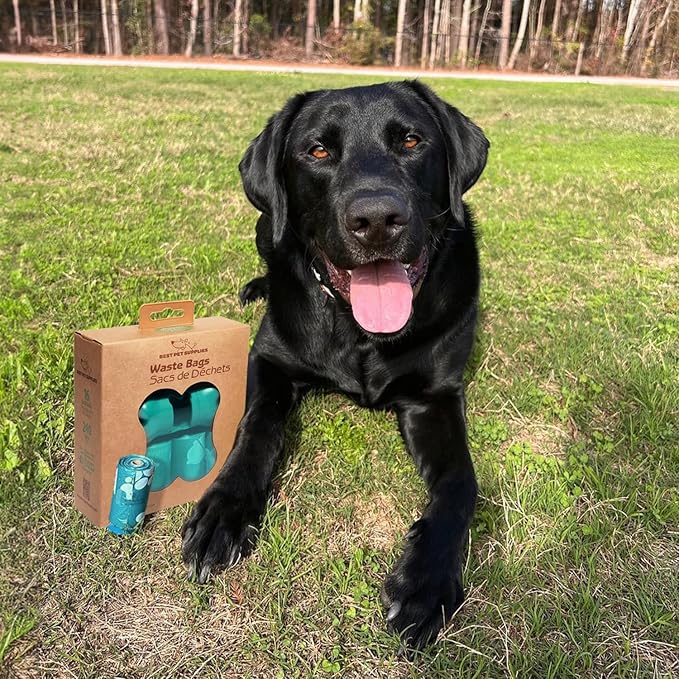 Best Pet Supplies Dog Poop Bags (240 Bags) for Waste Refuse Cleanup, Doggy Roll Replacements for Outdoor Puppy Walking and Travel, Leak Proof and Tear Resistant, Thick Plastic - Turquoise-PawvioPets