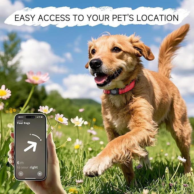 Dog Collar Compatible with Airtag, with Waterproof Cover, Multiple Colors, Multiple Sizes, Breathable Cotton and Linen Material, Suitable for Small, Medium and Large Dogs-PawvioPets