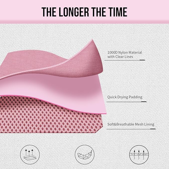 OneTigris Pink Dog Harness Leash Collar Set,Adjustable Dog Vest Harness for Walking Hiking Training(Medium)-PawvioPets