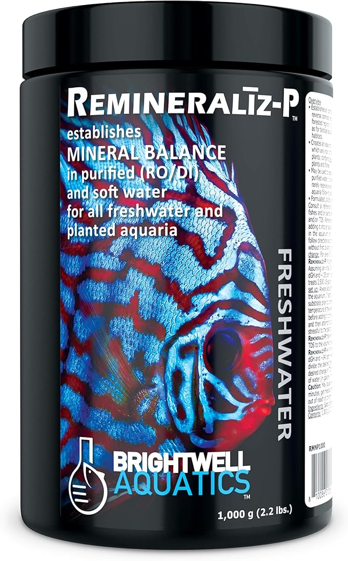 Brightwell Aquatics Remineraliz P - Reconstitutes Reverse Osmosis, Deionized, or Distilled Water for Freshwater Aquarium Use 1000-g-PawvioPets