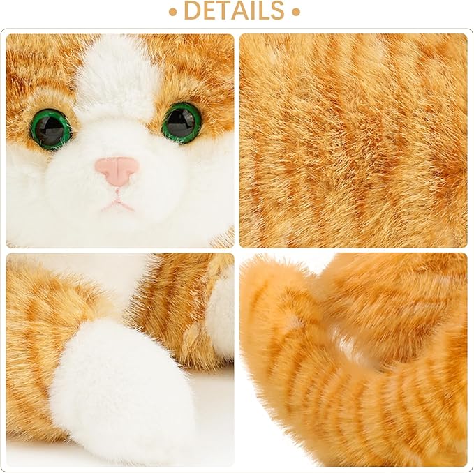 19 inch 3 lbs Cat Weighted Stuffed Animals, Realistic Weighted Cat Stuffed Animal, Sensory Comfort Plush Throw Pillow, Soft Kawaii Kitty Plush Toy Gift for Adults Kids Youth-PawvioPets