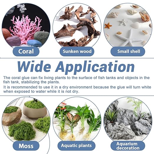 Aquarium Glue Fish Safety, 2Pcs Coral Reef Glue for Plants Moss, Coral, Stone, Wood Aquascaping, Quick Drying (2)-PawvioPets