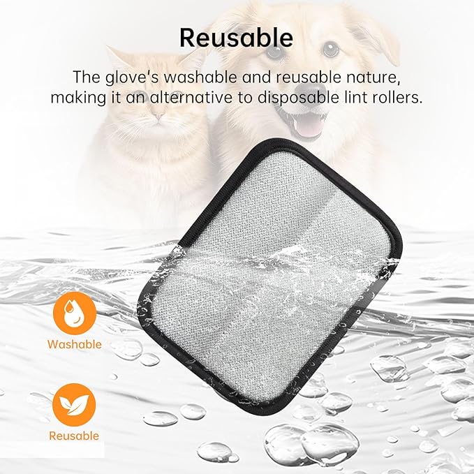 2 Pcs Static Pet Hair Removal Gloves, Reusable Electrostatic Pet Cat Dog Hair Remover Grooming Gloves Brush Tool for Couch, Furniture, Carpet, Car Seat-PawvioPets