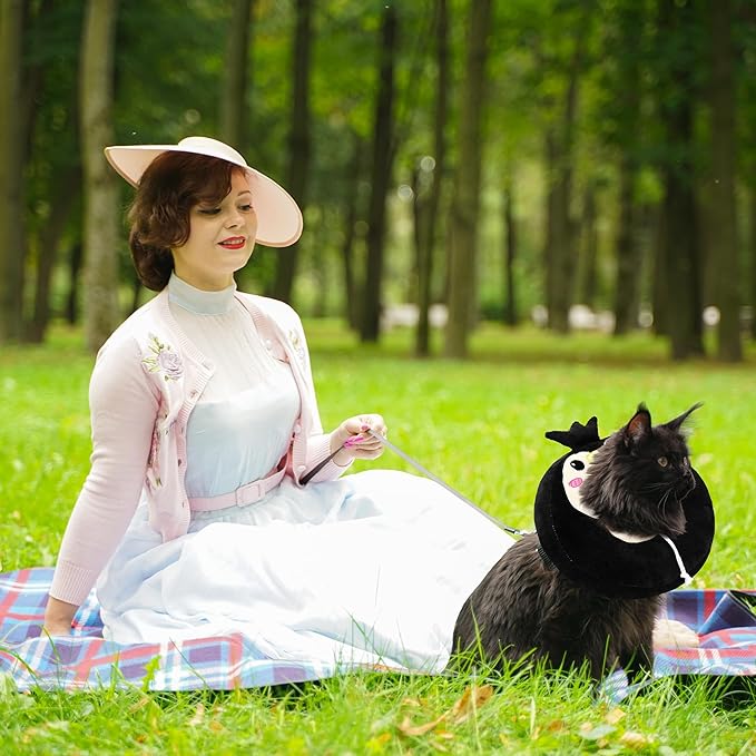 Adjustable cat Cone Collar Soft to Stop Licking After Surgery for Kitten, Alternative to Cone of Shame cat, Donut Cone for Cats, pet Elizabethan Collar (Penguin, Medium)-PawvioPets