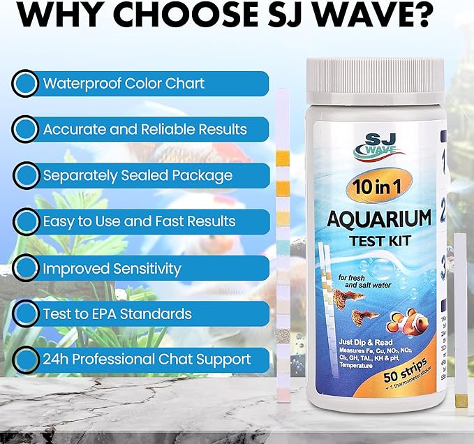 11 in 1 - Aquarium Test Strips | 950 Tests - 150 Strips | Fish Tank Aquariums Water Test Kit & ebook | Aquarium Thermometer | Fish Tank Water Testing Kit Includes 50 Ammonia Strips | Versatile Usage-PawvioPets
