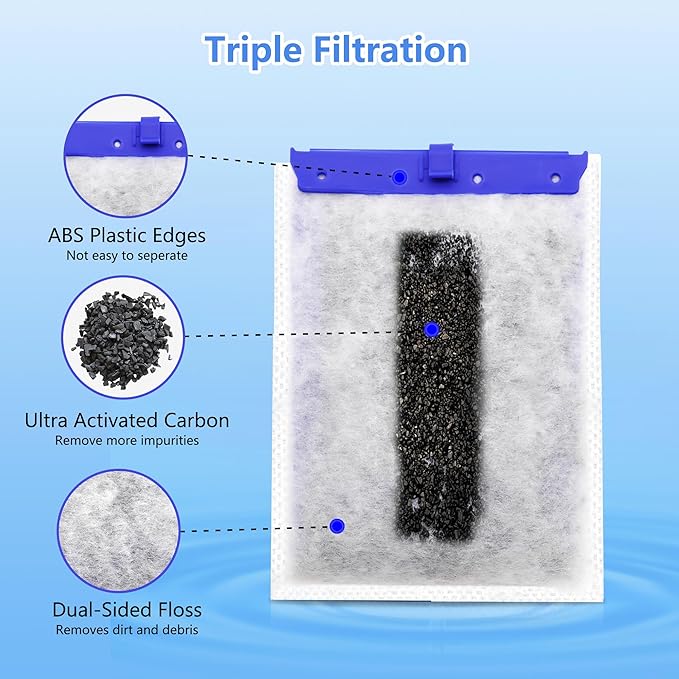 6 Pack Aquarium Filter Cartridge Compatible with Whisper Power Filters,Large Replacement Filter Cartridges for 20i/40i/IQ20/IQ30/IQ45/IQ60-PawvioPets