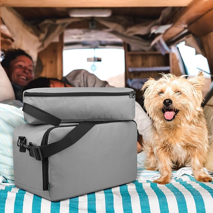 Beautyflier Pet Grooming Supplies Organizer, Protective Tote Bag Case for Pet Grooming Kit & Vacuum Suction Dogs Cats Hair, Travel Pouch Bag for Pet Dog Grooming Vacuum Kit, Bag Only (Gray)-PawvioPets