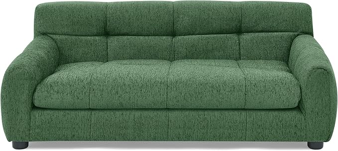 Dog Couch Bed, Mini Sofa for Dogs with Backrest and Armrest, Durable Pet Sofa with Soft Foam Cushion, Elevated Dog Couch Bed with Legs for Medium and Large Dogs, Emerald Green-PawvioPets