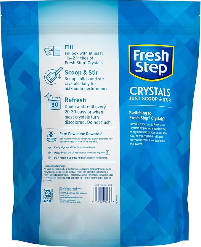 Fresh Step Crystals, Premium Cat Litter, Scented, 8 Pounds, Pack of 2 (Package May Vary)-PawvioPets