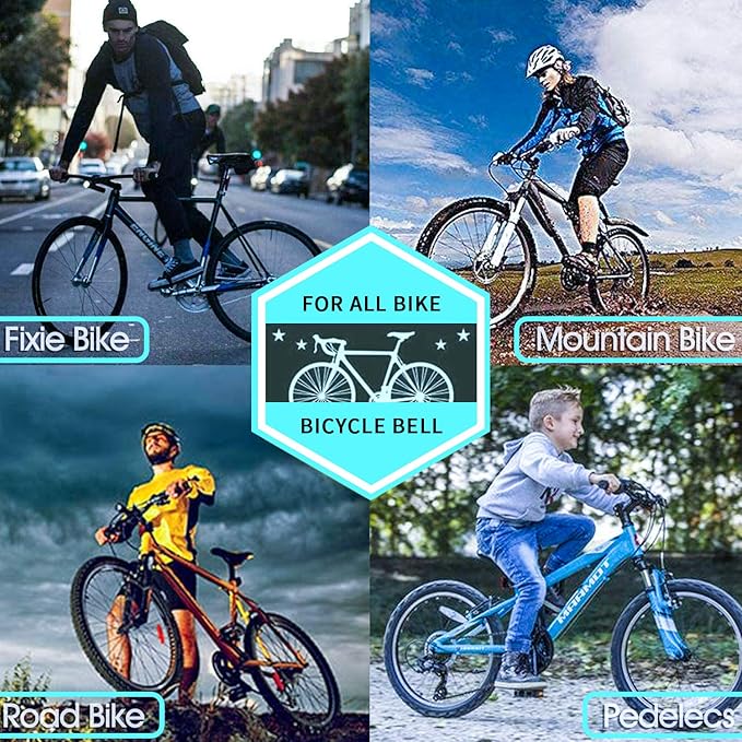 2 Pack Classic Bike Bell, Bicycle Bell Loud Crisp Clear Sound Bicycle Bike Bell City Bike BMX Bike Sports Bike for Adults Kids Right Hand/Left Hand Use-PawvioPets