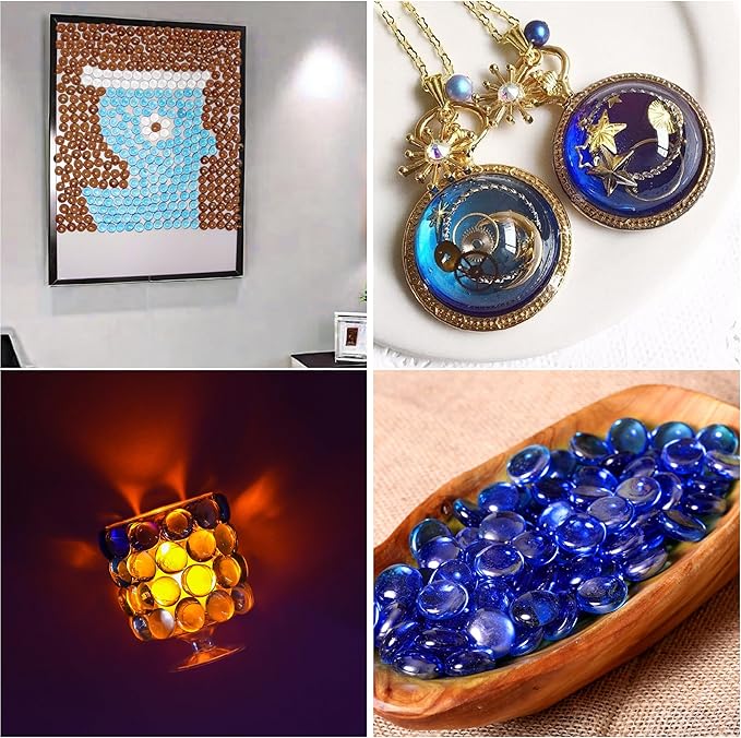 1LB Glass Marbles, Transparent and Smooth Flat Glass Beads for Vases, Mosaic Gem Pebbles for Aquarium Decor, Floral Arrangements, Mancala Stones, Vase Filler and Crafts, Brown-PawvioPets