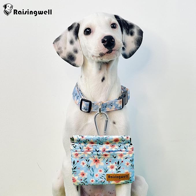 Dog Treat Pouch, Small Cotton Pocket Sized Training Holder, Hand Free Walking Fanny Bag with Carabiner, Self-Closing Pet Feed Snack Reward, Behavior Aids for Puppy Travel or Outdoor Use-PawvioPets