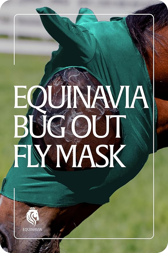 Equinavia Bug Out Fly Mask | Against Flies, Insects, UV Rays - Turquoise - Warmblood-PawvioPets