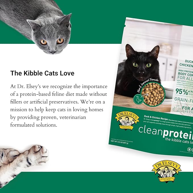 Dr. Elsey's cleanprotein Duck Cat Kibble 2lb.-PawvioPets