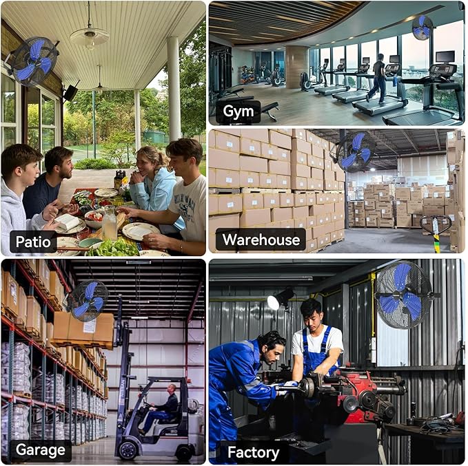 14 Inch Wall Fan Pro Series - Waterproof Motor High Velocity Wall Mount Fans for Commercial, Residential, Warehouse, Covered Patio, Shop, Garage, Barn 3 Speed 3000 CFM UL Safety Listed-PawvioPets
