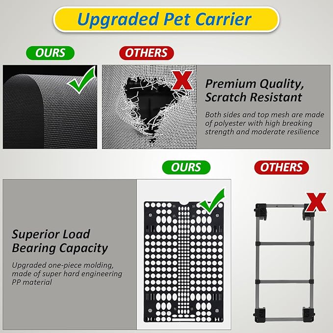 Expandable Pet Carrier with Wheels, Double Cat Dog Carrier 21"x 17"x 16" up to 40 Lbs, Rolling Pet Carrier for Cats and Dogs, Extra Large Pet Travel Carrier, Ideal for Outdoor/Travel-PawvioPets