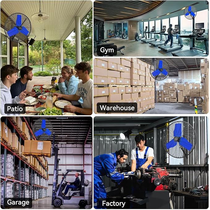 24 Inch 9500 CFM Waterproof Wall Fan Pro Series - Outdoor High Velocity Wall Mount Fan with Enclosed Motor for Residential, Warehouse, Patio, Shop, Garage, Barn UL Safety Listed-PawvioPets