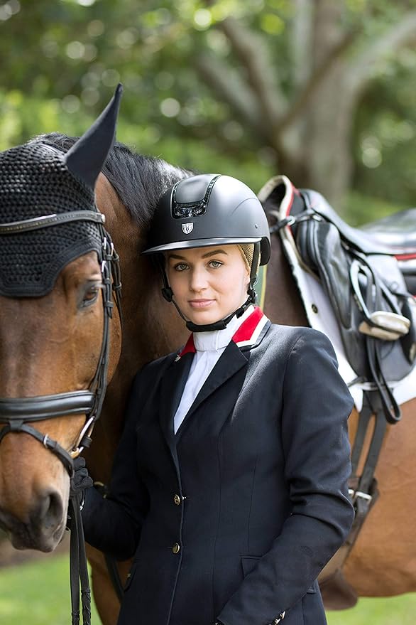 TIPPERARY EQUESTRIAN Horse Riding Helmet - Royal Wide Brim - English Style Protective Horseback Riding Apparel - Safety Helmet with Cooling Ventilation-PawvioPets