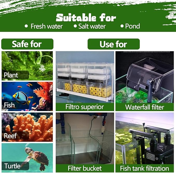 Aquarium Filter Floss 12 * 144 Inches, Cut to Fit Fish Tank Filter, Dual Density Aquarium Filter Pad, Pond Filter Media Roll Clear Water for Freshwater & Saltwater, Safe for Fish, Reef, Turtles-PawvioPets