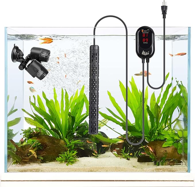 AQQA Fish Tank Heater,Aquarium Heater 50W 150W 250W 400W 500W 800W for 3-220 Gal,Set Temperature 59℉-93℉ Temperature Accuracy,Out of Water or High Temperature Automatic Power Off (800W to 120-220 gal)-PawvioPets