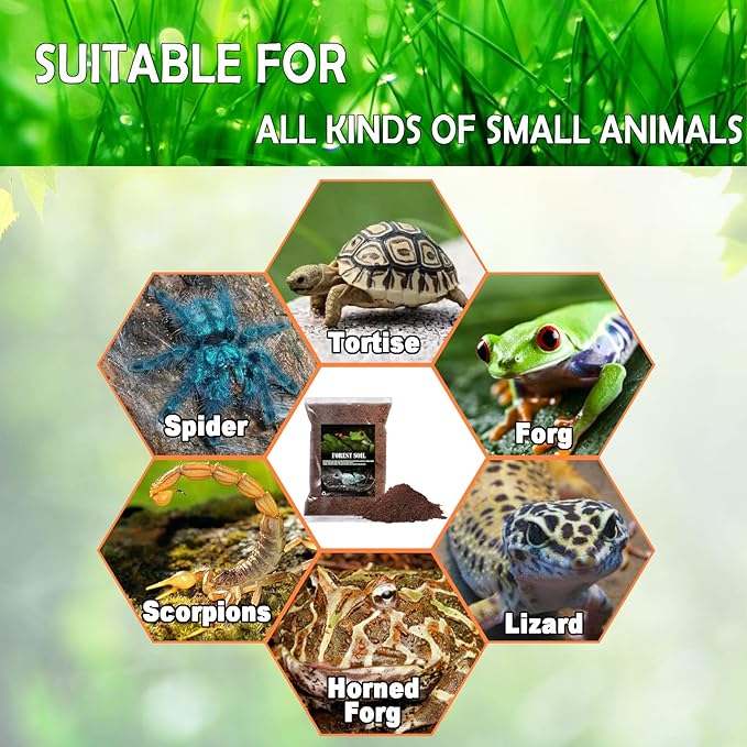 BNOSDM Reptile Soil Substrate Fluffy Small-Strand Reptile Substrate and Snake Bedding Clean Natural Terrarium Bedding for Lizards Snakes Tortoises Tarantulas-PawvioPets