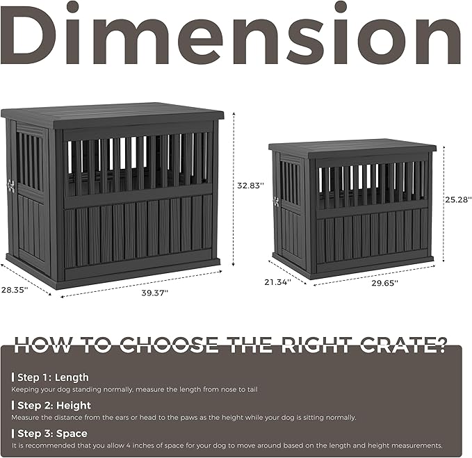 Dog House - Resin Outdoor Dog Kennel with Ventilated Design, Waterproof Dog Bed Shelter for Backyard, Garden & Patio-PawvioPets