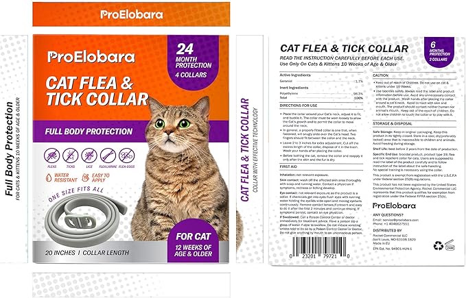 Flea and Tick Prevention Collars for Cats: Effective Pet Flea & Tick Treatment for Cats - Waterproof Adjustable Flea Tick Collars for Large & Small Cat, Outdoor Fleas Ticks Control for Kittens 4 Pack-PawvioPets