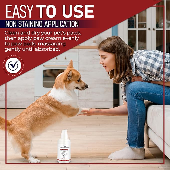 Dog Paw Pad Balm - 3-in-1 Lick Safe Soother & Moisturizer& Lotion for Dog Paws Nose, Elbow, Snout - Natural, Quick-Drying, Non-Sticky - All-Weather Cat Paw Balm Cream- 3.5 Oz/100Gram-PawvioPets