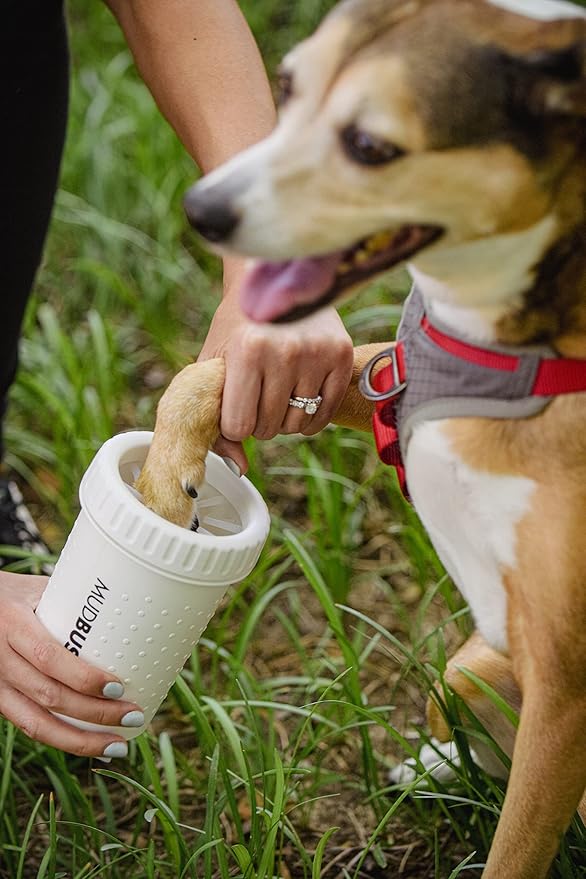 Dexas MudBuster Portable Dog Paw Cleaner, Medium, Bright White Special Edition, Premium Pet Supplies and Accessories-PawvioPets