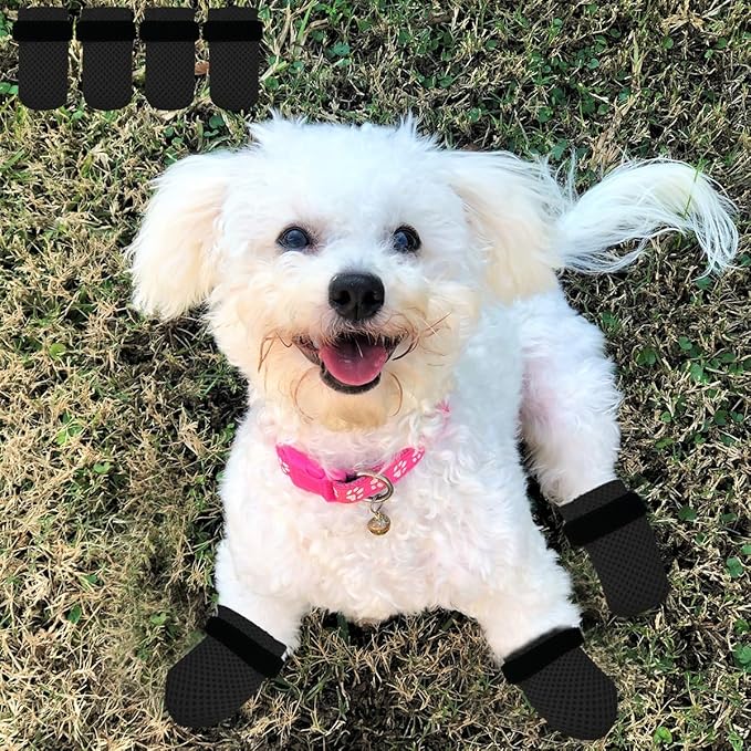 4 PCS Cat Mittens to Prevent Scratching,Mesh Breathable Cat Shoes,Adjustable Cats Anti Scratch Gloves,Suitable for Cats When Bathing and Nail Trimming (Grey, L)-PawvioPets