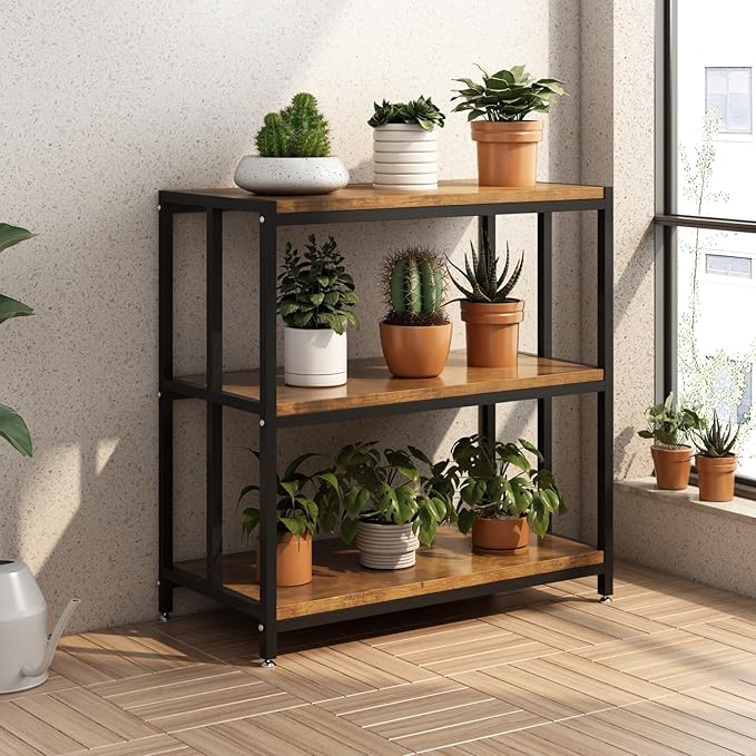 20 Gallon Metal Aquarium Stand with Shelves for Fish Tank Accessories Storage, Reptile Tank Turtle Terrariums Stand for Home Office (Black)-PawvioPets