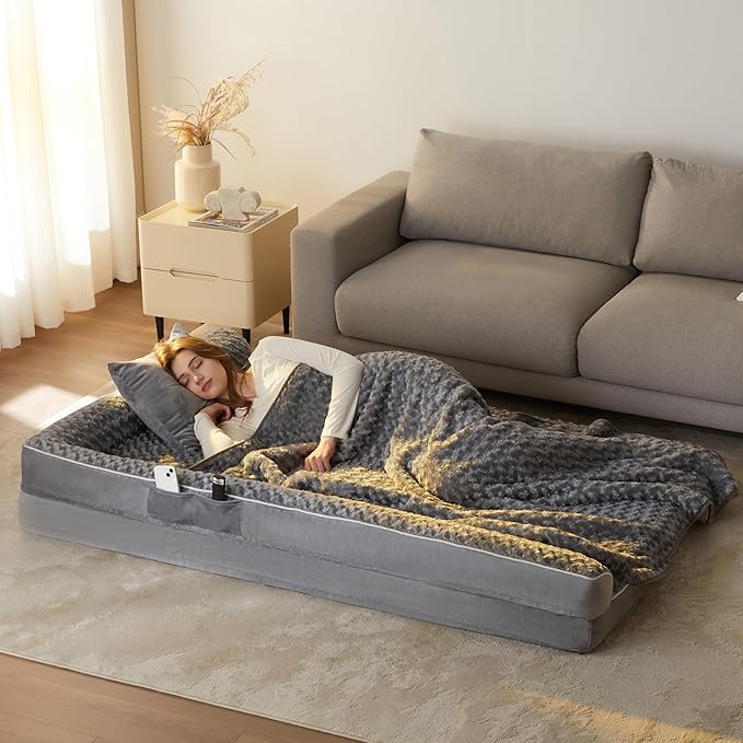 BFPETHOME Orthopedic Dog Beds for Extra Large Dogs, Waterproof Sofa XXL Dog Bed with Sides, Non-Slip Bottom and Egg-Crate Foam Big Pet Couch Bed with Washable Removable Cover,Pet Bed for Large Dogs-PawvioPets