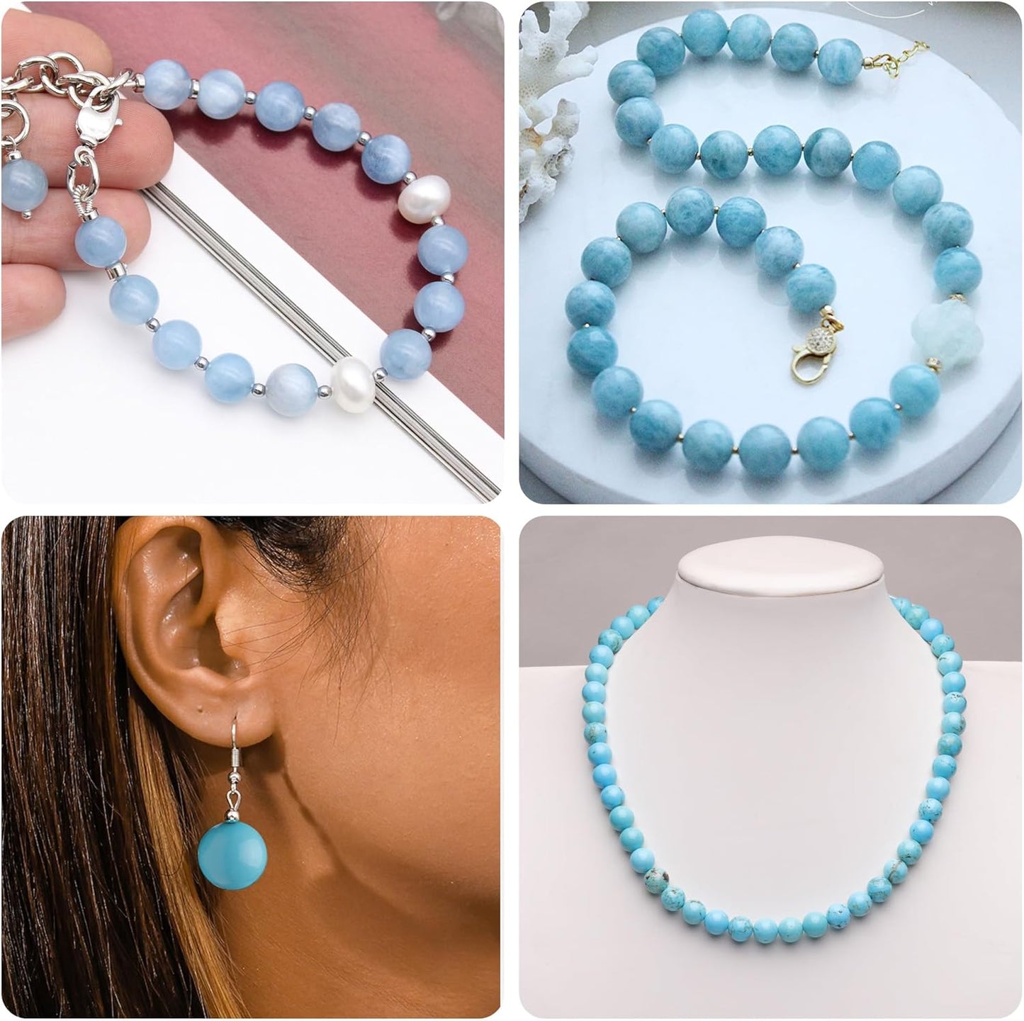 8mm Natural Stone Beads for Jewelry Making,Burmese Jade Polished Smooth Round Gemstone Beads for Bracelet Necklace 15 Inch