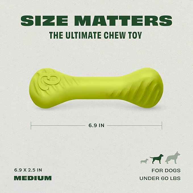 Benebone Natural Rubber Dog Bone Chew Toy, Natural Rubber-PawvioPets