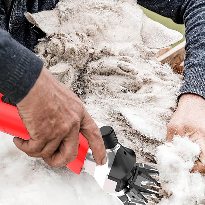 Cordless Electric Shears,Professional Sheep Shearing Clippers with 2 PCS Rechargeable Lithium Battery, 6 Speeds Heavy-Duty Farm Livestock Haircut Trimmer-PawvioPets