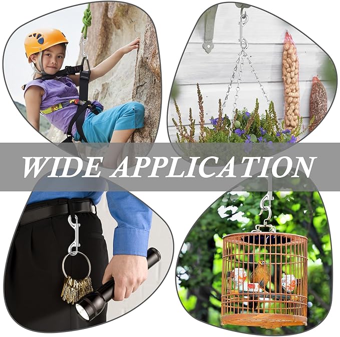 ERKOON 3.5 inch Double Ended snap Hooks,110lbs Metal Clips Load Capacity Zinc Alloy Double Sided Clips Heavy Duty Trigger Snap for Dogs Leashes/Water Bucket/Horse Feed/Hammocks Bolt snap-PawvioPets